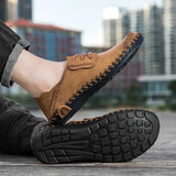 Handmade Leather Casual Shoes for Men Lace Up Comfortable Soft Men Loafers Moccasins Driving Shoe Big Size 47 48