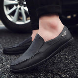 2023 Genuine Leather Men Casual Shoes Brand Italian Men Loafers Moccasins Breathable Slip on Black Driving Shoes Plus Size