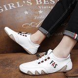Vanmie Soft Leather Men Shoes Casual Men's Driving Shoes Comfortable Fashion Male Pu Leather Sneakers White Shoes Big Size 38-46