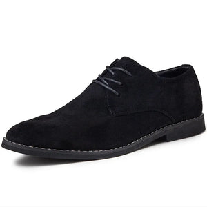 YISHEN Casual Shoes Suede Oxford Shoes For Men Solid Lace-Up Zapatillas Hombre Business Dress Shoes Classic Flats Spring Autumn