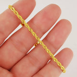 AGTEFFER 24K Gold Bracelet 3MM Twisted Rope Twisted Gold Plated Bracelet for Men & Women Wedding Jewelry Gifts