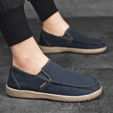 Men's Classic Canvas Casual Lazy Shoes Moccasin 2022 Fashion Slip On Loafer Washed Denim Vulcanized Flat Shoes zapatillas hombre