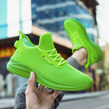 Men Casual Sport Shoes Lightweight Sneakers Outdoor Breathable Mesh Green Running Athletic Jogging Tennis Shoe