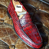 Loafers Men Shoes PU Solid Color Fashion Business Casual Wedding Party All-match Crack Lattice Classic Slip-on Dress Shoes CP010