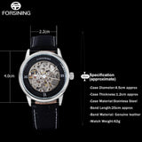 2023 Forsining Luxury Brand Hollow Engraving Black Gold Case Leather Skeleton Mechanical Watches Men Luxury Brand Heren Horloge