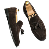 New Brown Loafers for Men Flock Tassels Slip-On Mens Dress Shoes Free Shipping Size 38-48 Men Shoes