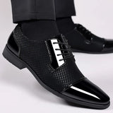 Men Dress Shoes Breathable Business Casual Shoes Formal Men Casual Shoes Wedding Party Dress Shoes Men Flats Lace Up Loafers