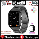 P-LXURY 2023 New BT Call Smart Watch Men Heart Rate Blood Oxygen Health Monitoring Wristbands Waterproof Sports Women Smartwatch