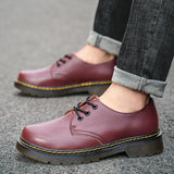 Men Leather Shoes Women Work Shoes Comfortable Genuine Leather Retro Male Female Outdoor Casual Lovers Shoes Plush Size 35-46
