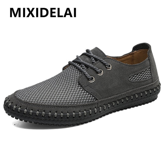 Men Summer Outdoor Casual Loafers Shoes Breathable Plus Size Sneakers Fashion Handmade Male Shoes Mesh Casual Flat Men's Shoes