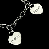 Bracelets for Women Personalized Heart-Shaped Charms Bracelet Custom Name Bracelet Stainless Steel Jewelry Gifts Pulseras Mujer