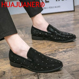 Fashion Luxury Dress Shoes Men Casual Mules Footwear Male Slip On Designer Rivet Shoes Party Loafers Big Size 38-47 Men's Shoes