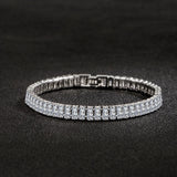 luxury designer 925 Sterling Silver fine Crystal Bracelet  For Women fashion Jewelry Engagement Wedding Glamour Jewelry 18CM