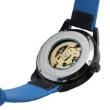 FORSINING 2023  Brand Luxury Men Mechanical Watches Skeleton Transparent Roman Numerals Dial Leather Strap Auto Wristwatches
