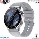 LIGE Men Bluetooth Call Smartwatch NFC Access Control Sports Fitness Tracker Watch IP67 Waterproof Smart Watches For Android IOS