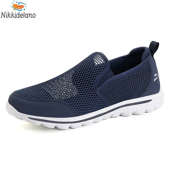 Men's Sneakers Mesh Breathable Men Summer 2023 High Quality Lightweight Soft Fashion Casual Shoes Old Man Walking Shoes Big Size