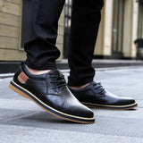 New Spring Autumn Fashion Men Shoes Men Leather Oxfords Shoes Casual Lace-up Formal Business Wedding Dress Shoes Big Size 38-48