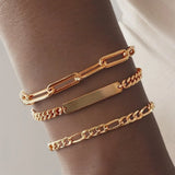 Trendy Tennis Copper with CZ Bracelets for Women Simple Stainless Steel Rope Figaro Short Chain on Hand Bangle Stacking Jewelry