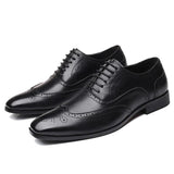 Men's Classic Retro Brogue Shoes Mens Lace-Up Leather Dress Business Office Flats Men Wedding Party Oxfords Zapatos Hombre