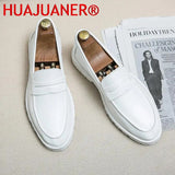 Men Casual Shoes Fashion Dress Shoes Men Comfortable Pu Leather Loafers Non-slip Formal Moccasins Man Office Slip on Boat Shoes
