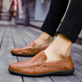 Italian Mens Shoes Casual Luxury Brand Summer Men Loafers Genuine Leather Moccasins Breathable Slip On Boat Shoes Zapatos hombre