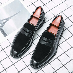Italian Moccasins Suede Oxford Men Loafers Classic Original Derbies Shoes Pointed Toe Dress Leather Shoes Slip-On Wedding Shoes