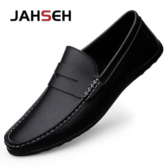 Men Casual Shoes Leather Fashion Men Loafers Handmade Breathable Mens Driving Shoes Moccasins Brand Boat Shoes Plus Size 38-47