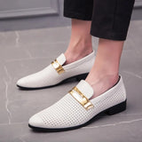 Men Shoes Summer Hollow Breathable Casual Two-layer Leather Shoes Men Dress Wedding Loafers Men's Moccasins Tenis Masculino