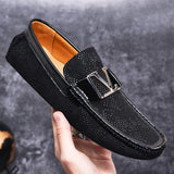 BEARCLUB Men Natural Leather Shoes Casual Loafers Slip-on Business Dress Shoes Comfortable Driving Footwear Zapatos De Hombre