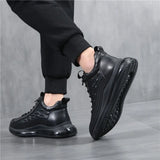 Men Handmade Shoes Fashion Casual Shoes For Men Lace Up Platform Walking Shoes Outdoor Footwear Men Sneakers Plus Size