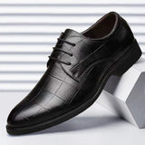 Wedding Dress Shoes Men Leather Casual  Breathable Oxford Shoe with Heel Business Social Shoe Male Chaussure Homme