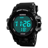 Fashion Digital Watches Led Luminous Round Wristwatch Silicone Strap Waterproof Dial Running Clock Sport Wristwatches Часы