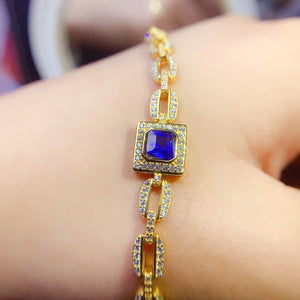 FS Natural Sapphire/Ruby/Emerald/Amethyst/Topaz S925 Sterling Silver Luxury Bracelet Fine Fashion Charm Wedding Women’s Jewelry