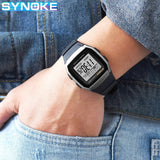 SYNOKE Student Electronic Watch Outdoor Sports Boy Luminous Waterproof MultiFunction Watch Retro Square Watch
