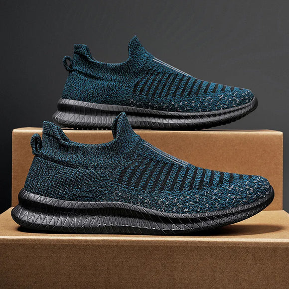 Summer Couple Blue Casual Sneaker Low Cut Men's Sock Shoes Breathable Men Slip-on Shoes Large Size 48 49 Tenis Casual Masculina
