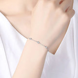 Kaletine Women Bracelet 925 Sterling Silver Clear CZ Custom Bracelets for Women White Gold Color Charm Pride Jewelry KLTB096