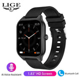 LIGE Men Smart Watch Women Bluetooth Call Music Fitness Sports Bracelet Health Monitoring 1.83 Inch Lady Smartwatch Women Man
