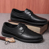 Leather Men Formal Shoes Luxury Brand 2023 Men's Loafers Dress Moccasins Breathable Italian Black Wedding Shoes Plus Size 38-47