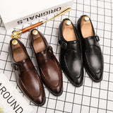 Men Leather Shoes Fashion Luxury Wedding Shoes Mens Loafers Moccasins Driving Walking Shoes for Men Party Classic Buckle Busines