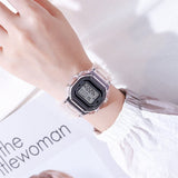 Fashion Watches Women Men Transparent Digital Sport Sports Electronic Watch Unisex Square Student White Led Watch Relogio