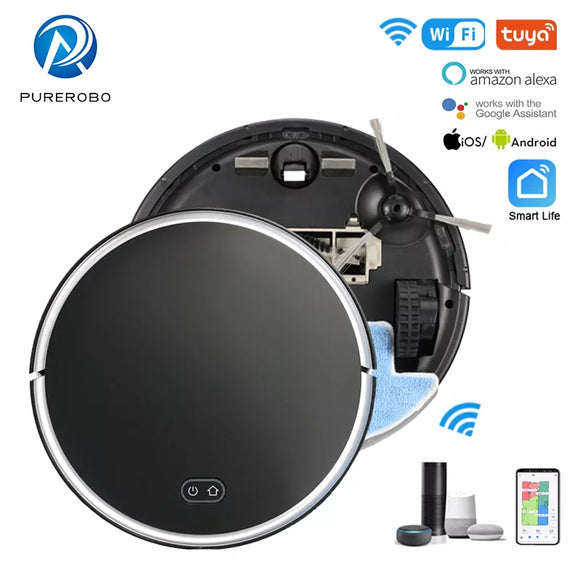 Purerobo F8 Robot Vacuum Cleaner Gyroscopic Navigation Sweeping&Mopping&Suction 3In1 Cleaning Floor Smart Tuya APP&Voice Control