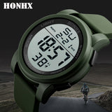 Luxury Men Analog Digital Military Sport Led Wrist Watch Men'S Luminous Multifunctional Display Silicone Electronic Wristwatch