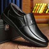 Men's Leather Shoes Business Casual Patent Leather Shoe Breathable Soft Bottom Middle-Aged and Elderly Dad Dress Shoes Men