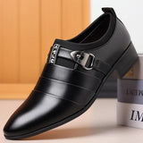 Classic Leather Shoes for Men Slip on Pointed Toe Oxfords Formal Wedding Party Office Business Casual Dress Shoes for Male