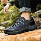 High Quality Waterproof Men Leather Sneakers Outdoor Man Hiking Boots Work Shoes Slip Casual Shoes Flat Walking Shoes Plus Size