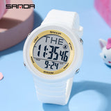 Sanda Big Dial Digital Watch Green Led Electronic Watches Fashion Trend Men Clock Luxury For Women Montre Sport Homme 2022
