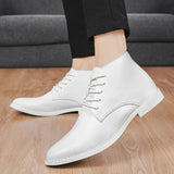 2023 New High-top Men's Casual Leather Shoes Classic White Business Men's Derby Shoes Fashion Pointed toe Dress Shoes Men Oxford