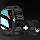 +2pc Straps Smart Watch Women Men Smartwatch Square Stainless Steel Smart Clock For Android IOS Fitness Tracker Trosmart Brand