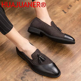 Mens Casual Formal Dress Loafers Fashion Club Shoes Men Leisure Antiskid Slip on Shoes Prom Evening Long Dresses Plus Size 38-48