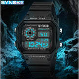 SYNOKE Digital Watches Men Sports Luminous Multifunction Waterproof Chrono Wristwatch Outdoor and Running Student Seven Lights